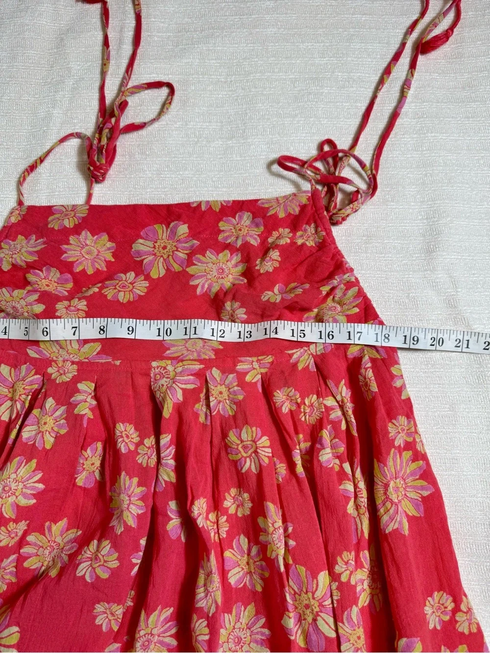 Free People Indigo Molly Tunic Dress Hollyhock Floral Pink Size M